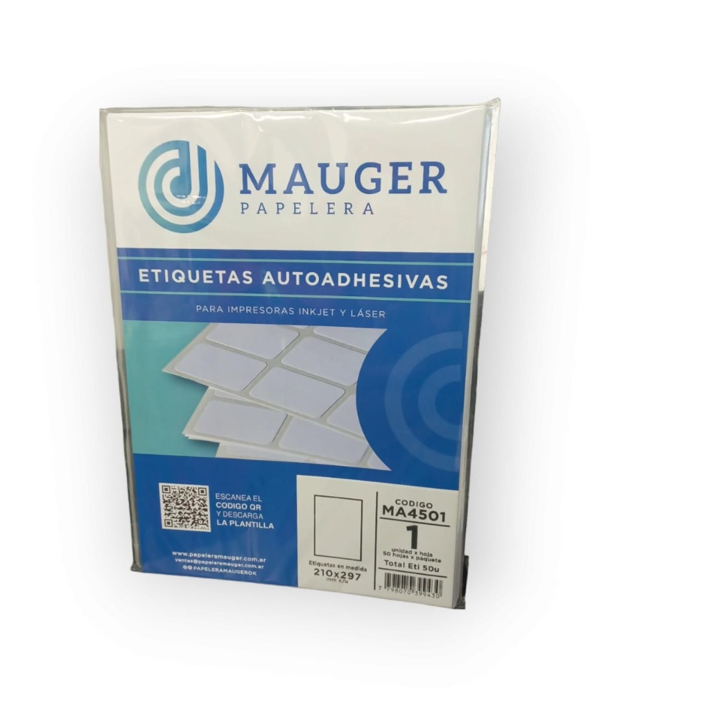 ETIQUETAS P/LASER A4 x50hj DIF MED. MAUGER.